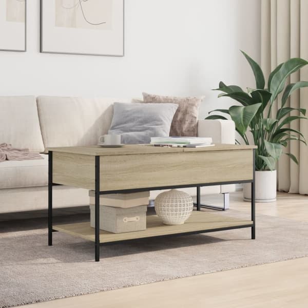 vidaXL Salongbord sonoma eik 100x55x50 cm konstruert tre og metall
