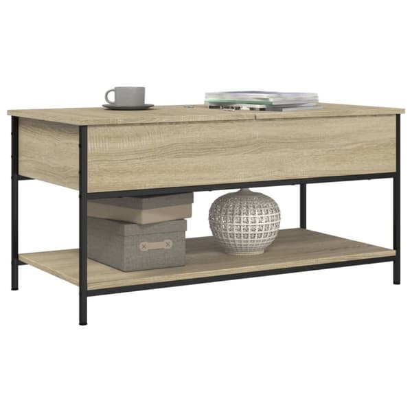 vidaXL sofabord 100x50x50 cm konstrueret træ og metal sonoma-eg