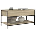 Miniatyrbillede 3 af 11: vidaXL sofabord 100x50x50 cm konstrueret træ og metal sonoma-eg