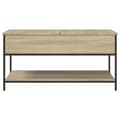 Miniatyrbillede 4 af 11: vidaXL sofabord 100x50x50 cm konstrueret træ og metal sonoma-eg