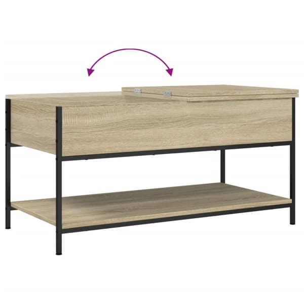 vidaXL sofabord 100x50x50 cm konstrueret træ og metal sonoma-eg