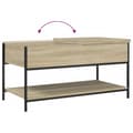 Miniatyrbillede 7 af 11: vidaXL sofabord 100x50x50 cm konstrueret træ og metal sonoma-eg