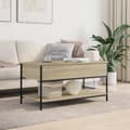 Miniatyrbillede 2 af 11: vidaXL sofabord 100x50x50 cm konstrueret træ og metal sonoma-eg