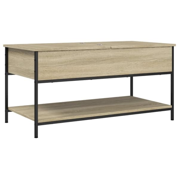 vidaXL sofabord 100x50x50 cm konstrueret træ og metal sonoma-eg