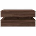 Miniatyrbillede 7 af 11: vidaXL sofabord med LED-lys 90x50x40 cm brun egetræsfarve