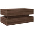 Miniatyrbillede 9 af 11: vidaXL sofabord med LED-lys 90x50x40 cm brun egetræsfarve
