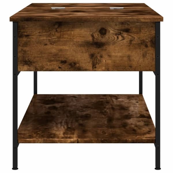vidaXL sofabord 100x50x50 cm konstrueret træ og metal røget eg