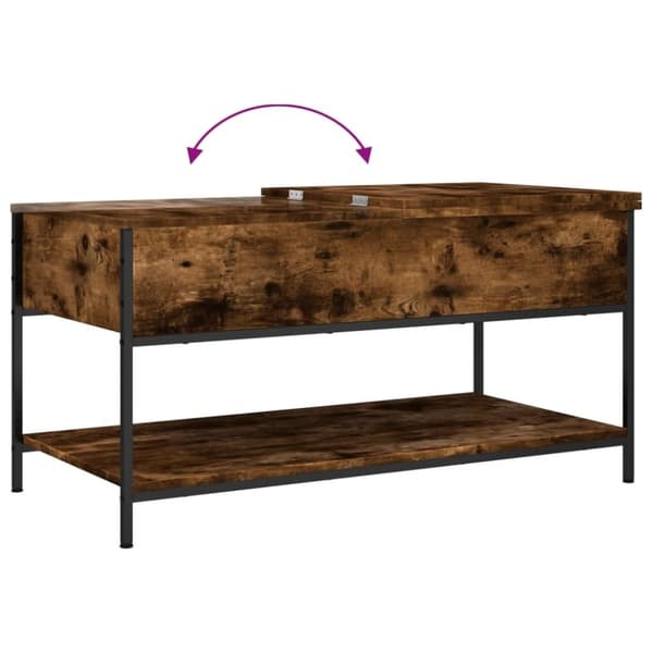 vidaXL sofabord 100x50x50 cm konstrueret træ og metal røget eg