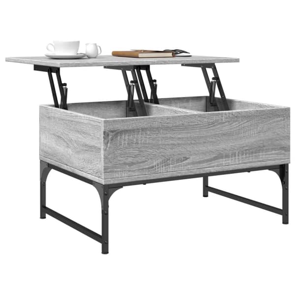vidaXL Soffbord grå sonoma 70x50x40 cm konstruerat trä och metall