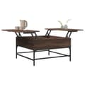 Miniatyrbillede 3 af 11: vidaXL sofabord 80x80x45 cm konstrueret træ og metal brunt eg