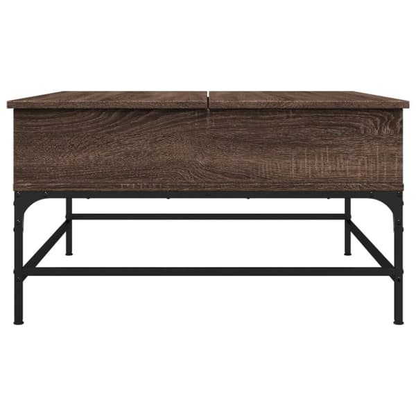 vidaXL sofabord 80x80x45 cm konstrueret træ og metal brunt eg
