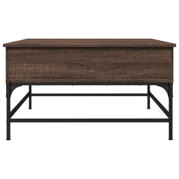vidaXL sofabord 80x80x45 cm konstrueret træ og metal brunt eg