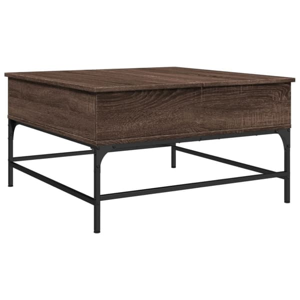 vidaXL sofabord 80x80x45 cm konstrueret træ og metal brunt eg