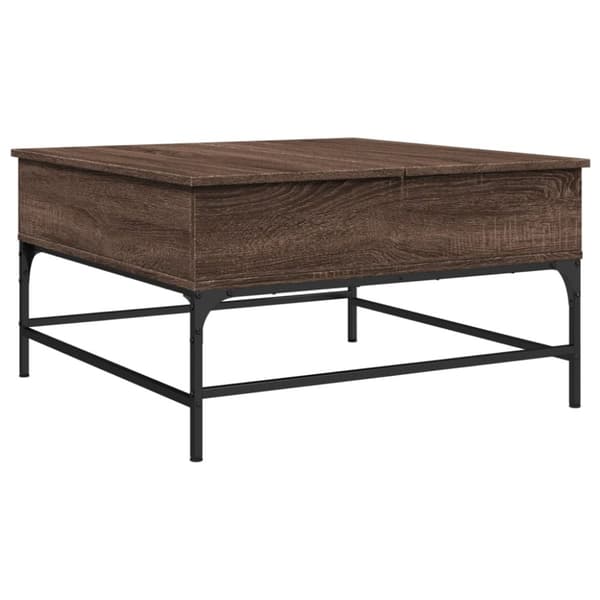 vidaXL sofabord 80x80x45 cm konstrueret træ og metal brunt eg