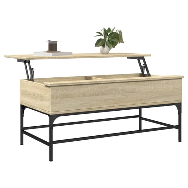 vidaXL Soffbord sonoma-ek 100x50x45 cm konstruerat trä och metall