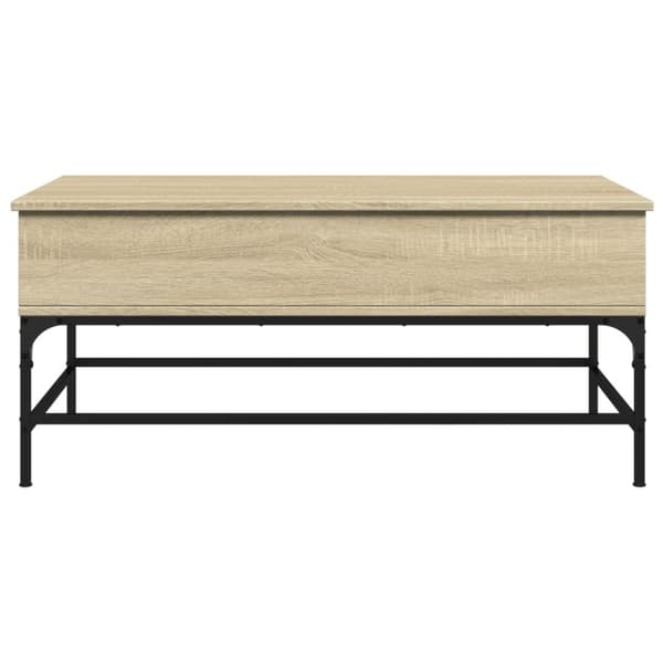vidaXL Soffbord sonoma-ek 100x50x45 cm konstruerat trä och metall
