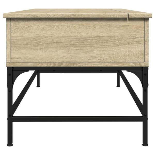 vidaXL Soffbord sonoma-ek 100x50x45 cm konstruerat trä och metall