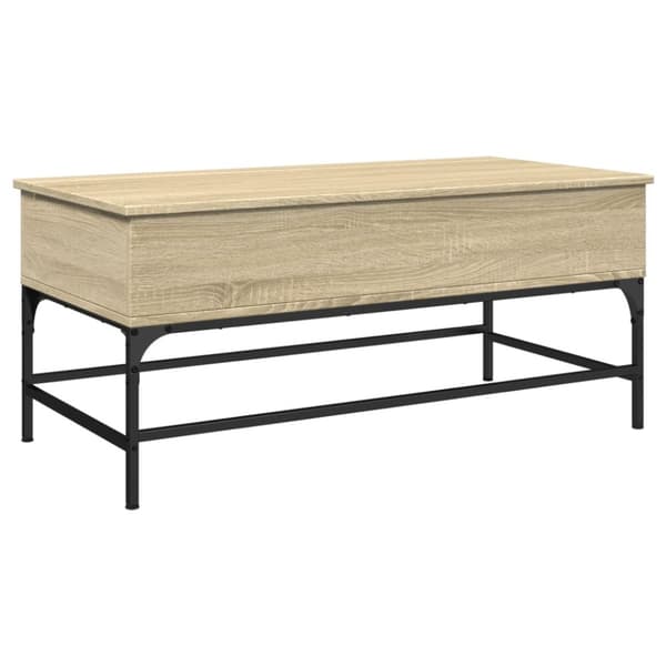 vidaXL Soffbord sonoma-ek 100x50x45 cm konstruerat trä och metall