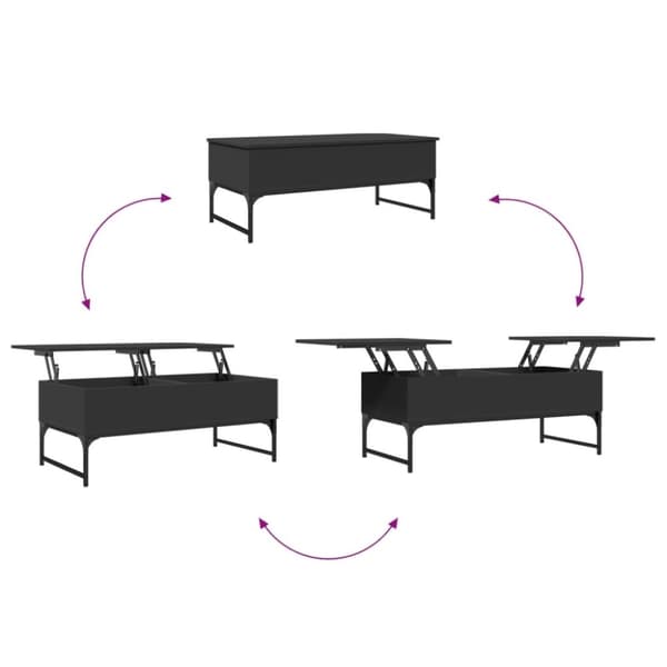 vidaXL sofabord 100x50x40 cm konstrueret træ og metal sort