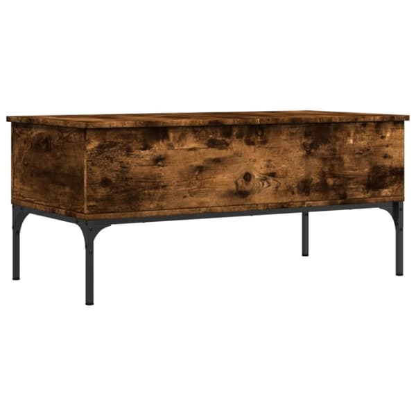 vidaXL Soffbord rökfärgad ek 100x50x45 cm konstruerat trä och metall