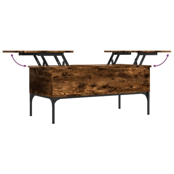 vidaXL Soffbord rökfärgad ek 100x50x45 cm konstruerat trä och metall