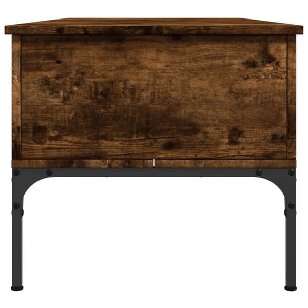 vidaXL sofabord 100x50x45 cm konstrueret træ og metal røget egetræ