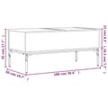 Miniatyrbillede 10 af 11: vidaXL sofabord 100x50x45 cm konstrueret træ og metal røget egetræ