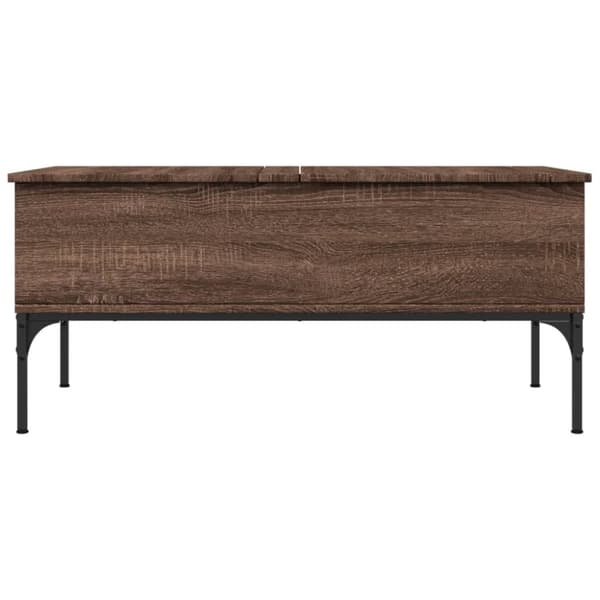 vidaXL sofabord 100x50x45 cm konstrueret træ og metal brunt egetræ