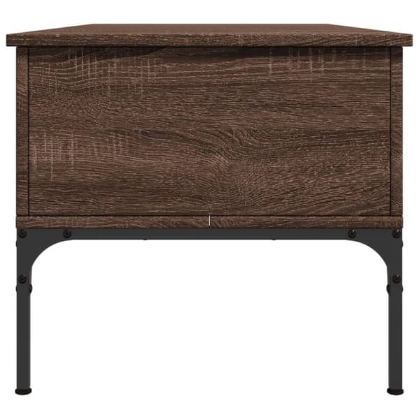 vidaXL sofabord 100x50x45 cm konstrueret træ og metal brunt egetræ