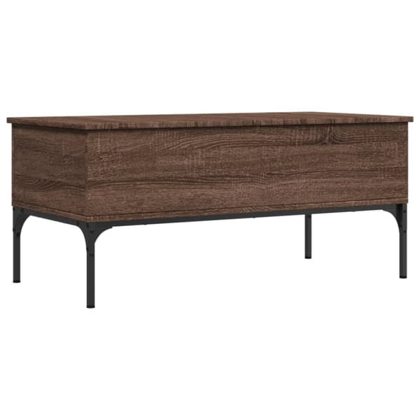 vidaXL sofabord 100x50x45 cm konstrueret træ og metal brunt egetræ