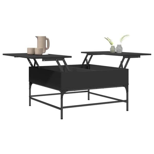vidaXL Soffbord svart 80x80x45 cm konstruerat trä och metall