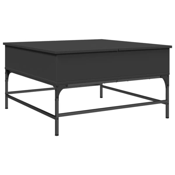 vidaXL Soffbord svart 80x80x45 cm konstruerat trä och metall