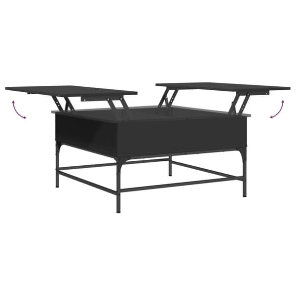 vidaXL Soffbord svart 80x80x45 cm konstruerat trä och metall