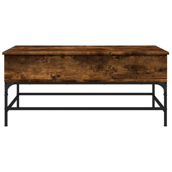 vidaXL sofabord 100x50x45 cm konstrueret træ og metal røget egetræ