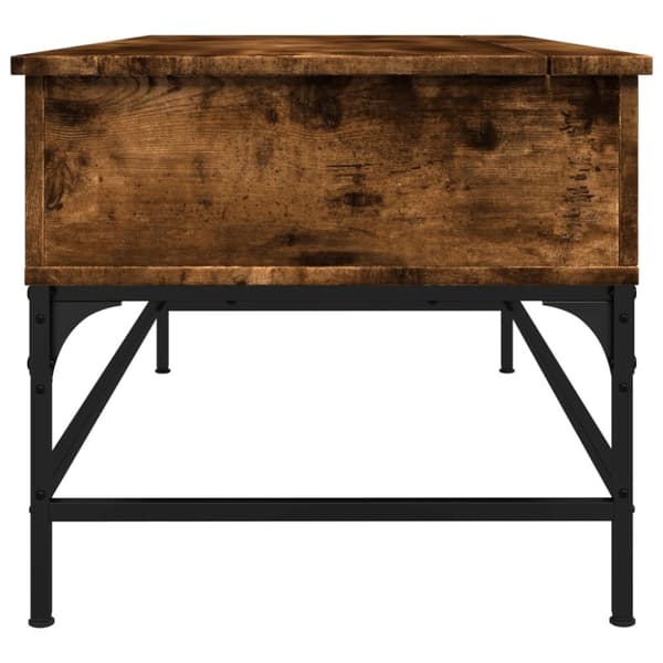 vidaXL sofabord 100x50x45 cm konstrueret træ og metal røget egetræ