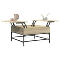 Miniatyrbillede 3 af 11: vidaXL sofabord 80x80x45 cm konstrueret træ og metal sonoma-eg