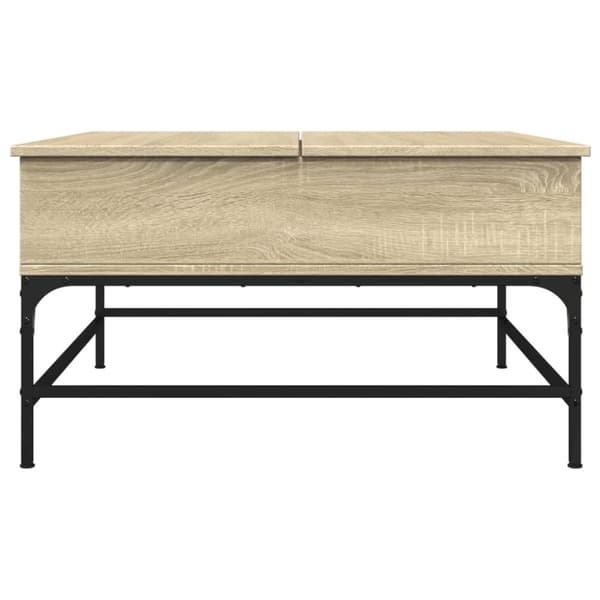 vidaXL sofabord 80x80x45 cm konstrueret træ og metal sonoma-eg