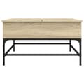 Miniatyrbillede 4 af 11: vidaXL sofabord 80x80x45 cm konstrueret træ og metal sonoma-eg