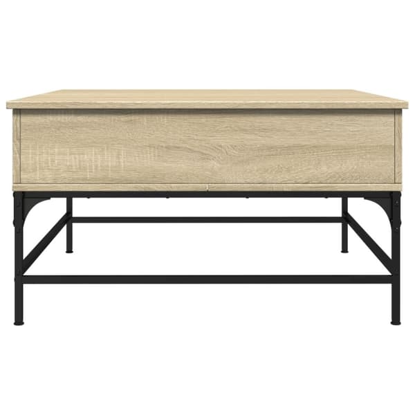 vidaXL sofabord 80x80x45 cm konstrueret træ og metal sonoma-eg