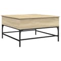 Miniatyrbillede 1 af 11: vidaXL sofabord 80x80x45 cm konstrueret træ og metal sonoma-eg