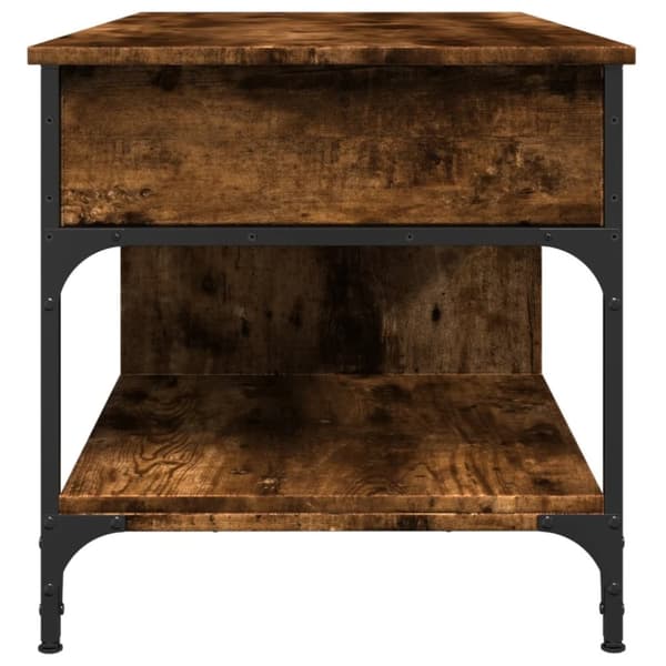 vidaXL sofabord 100x50x50 cm konstrueret træ og metal røget eg