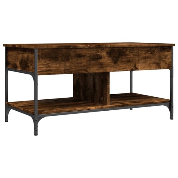 vidaXL sofabord 100x50x50 cm konstrueret træ og metal røget eg