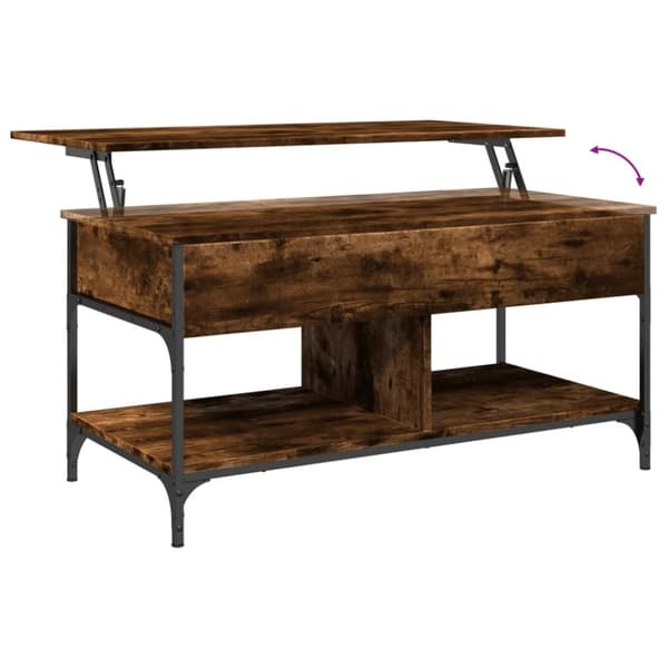 vidaXL sofabord 100x50x50 cm konstrueret træ og metal røget eg
