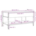 Miniatyrbillede 10 af 11: vidaXL sofabord 100x50x50 cm konstrueret træ og metal røget eg