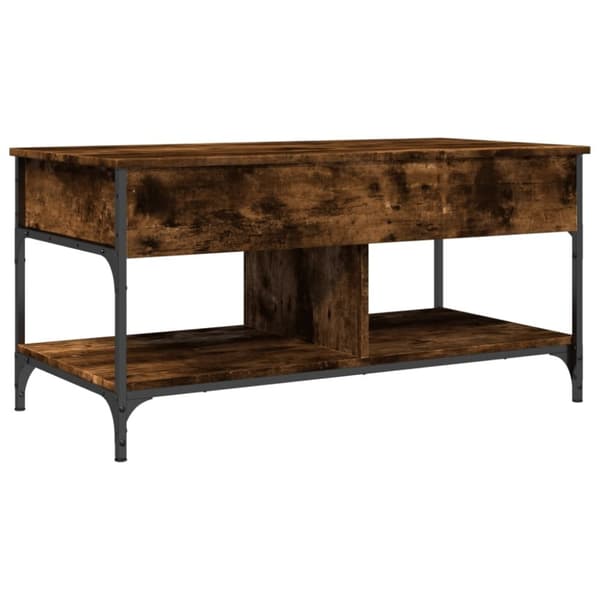 vidaXL sofabord 100x50x50 cm konstrueret træ og metal røget eg