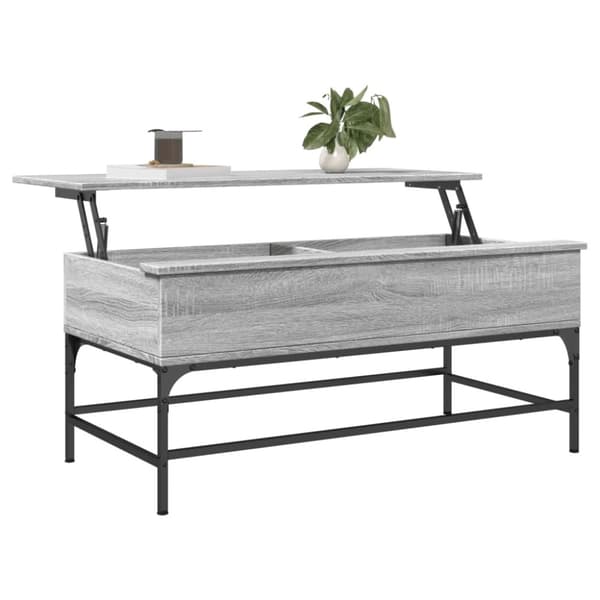 vidaXL sofabord 100x50x45 cm konstrueret træ og metal grå sonoma-eg