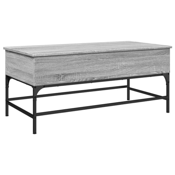 vidaXL sofabord 100x50x45 cm konstrueret træ og metal grå sonoma-eg