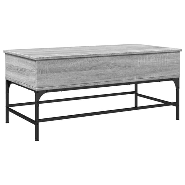 vidaXL sofabord 100x50x45 cm konstrueret træ og metal grå sonoma-eg