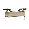 Miniatyrbillede 3 af 11: vidaXL sofabord 100x50x45 cm konstrueret træ og metal sonoma-eg