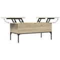 Miniatyrbillede 7 af 11: vidaXL sofabord 100x50x45 cm konstrueret træ og metal sonoma-eg